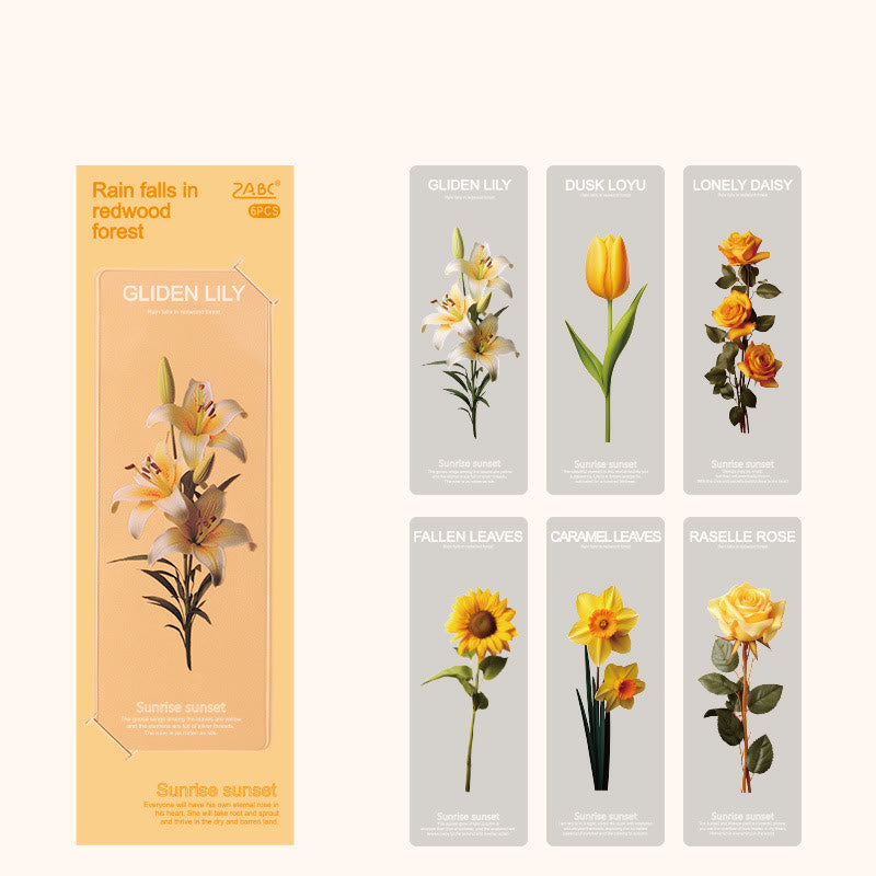 Transparent Elegant Floral Bookmark Waterproof Pet Book Decor