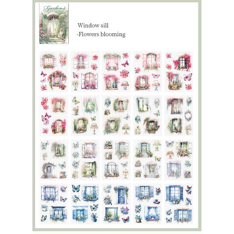 Secret Garden Sticker Book 20Pcs PET Scrapbook Stickers