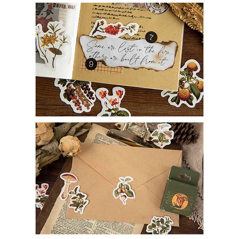 46pcs Retro Forest Series Sticker For DIY Journal Decor