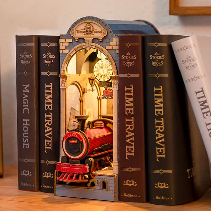 Time Travel DIY Book Nook Miniature Kit 3D Wooden Puzzle for Decoration