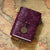 Mini Engraved Leather Cover Notebook For Travel Daily Record