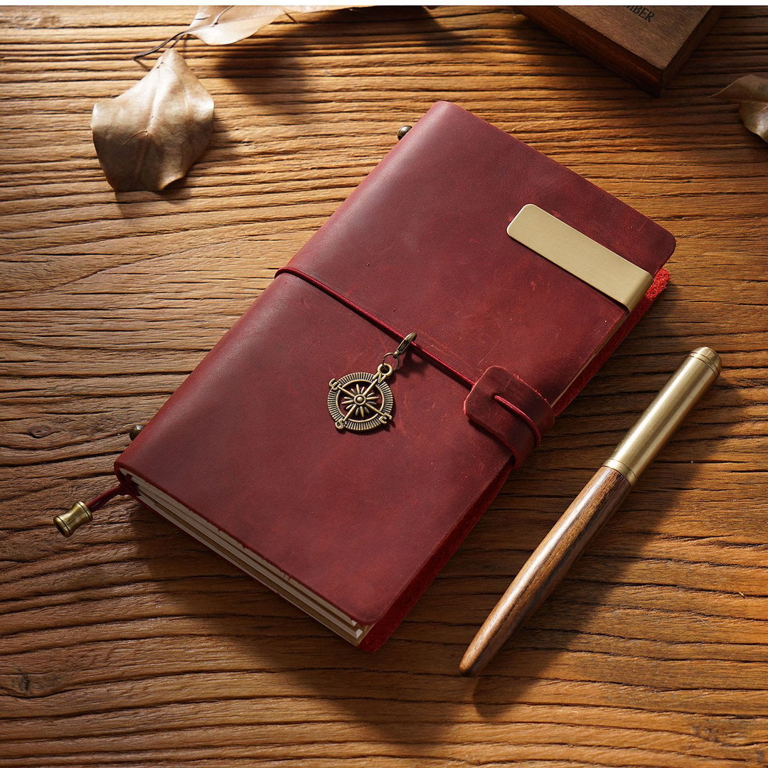 Vintage Leather Cover Notebook With Lashing Design For Business