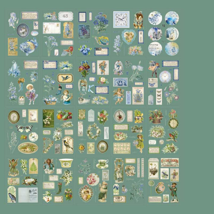 Vintage Figure Flowers Series Sticker Book For DIY Journal Decor