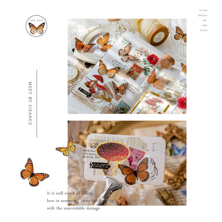 Butterfly Nature Series PET Sticker Set For Journal Decor