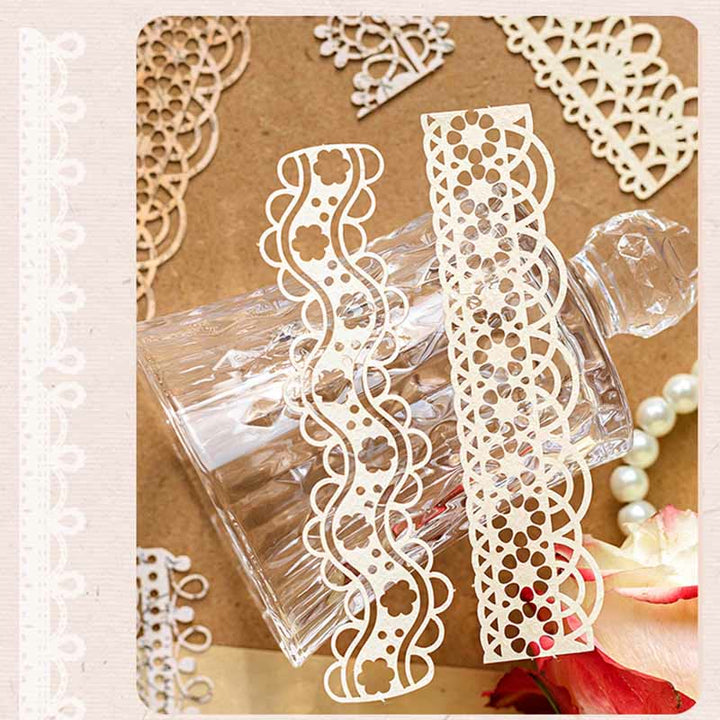 Vintage Hollow Out Long Lace Paper Set Decorative Backing Paper