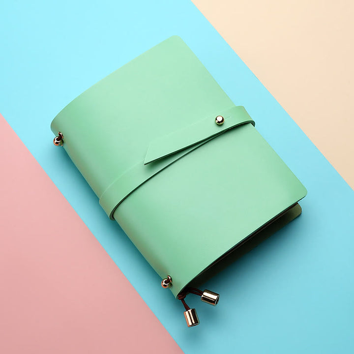 Minimalist Plain Color Leather Cover Notebook For Travel Daily Record