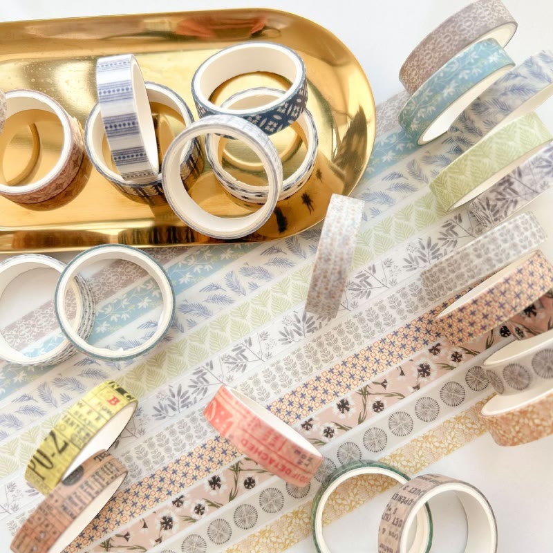 5 Rolls Passing Time Series Washi Tape Set Scrapbook Tape