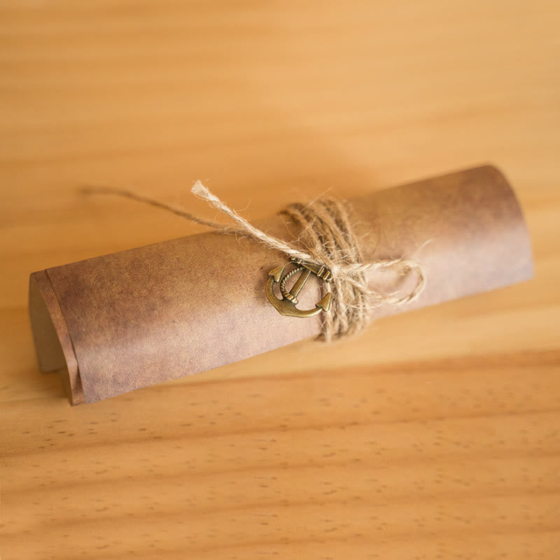 Kraft Paper Letter Envelopes Set With Small Pendant Decor