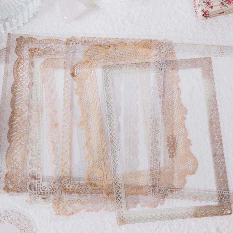 Lace Waltz Series Paper Sticker Set Decorative Journaling Backing Paper