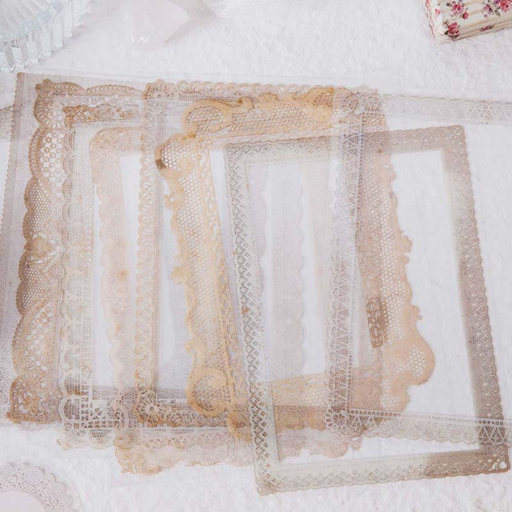 Lace Waltz Series Paper Sticker Set Decorative Journaling Backing Paper