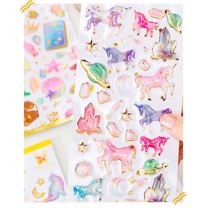 Dreamy Starry Series Crystal Epoxy Sticker For Journal Decor