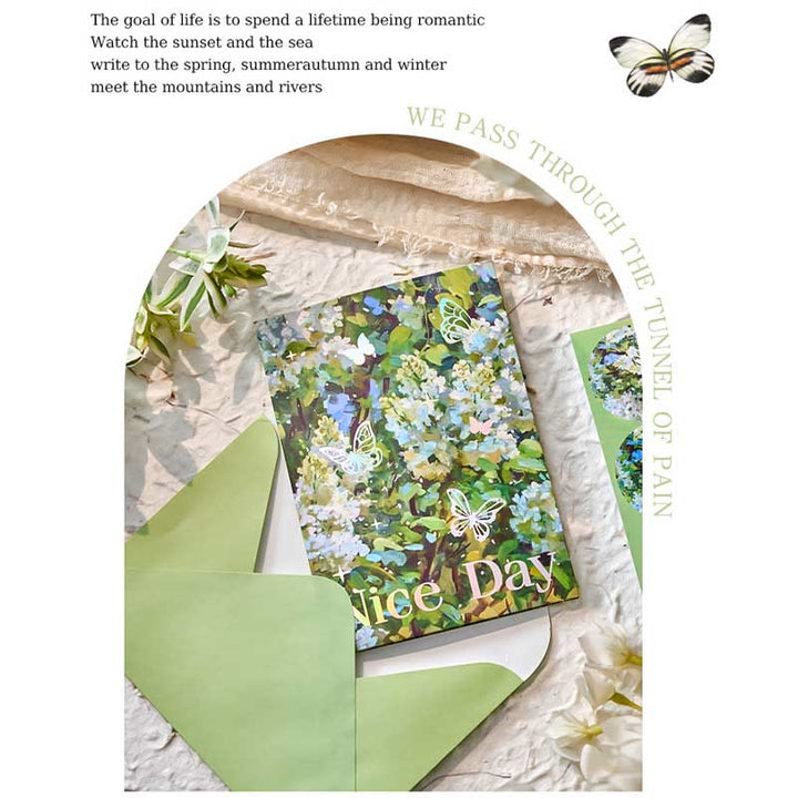 Butterfly Bell Dream Series Retro Golden Greeting Card Envelope Set