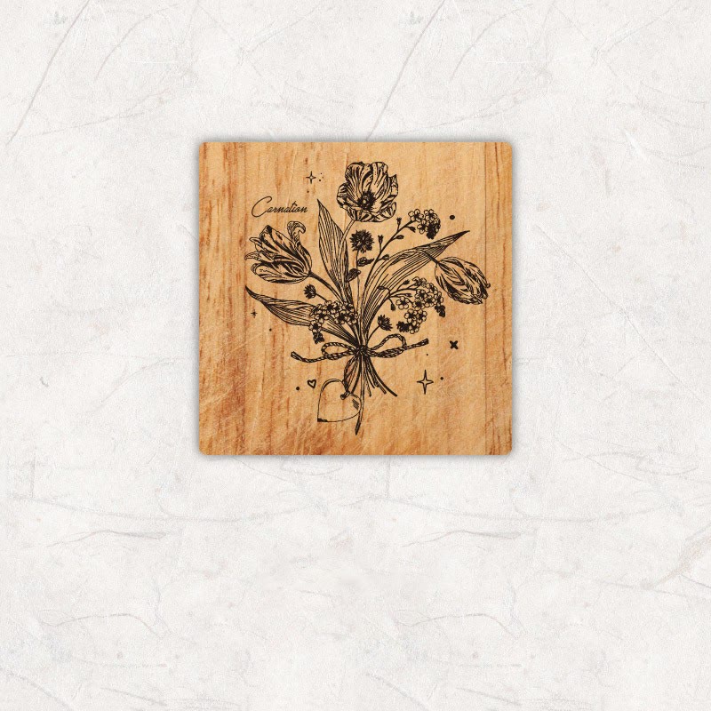 Mountains And Clouds Series Wooden Rubber Stamp