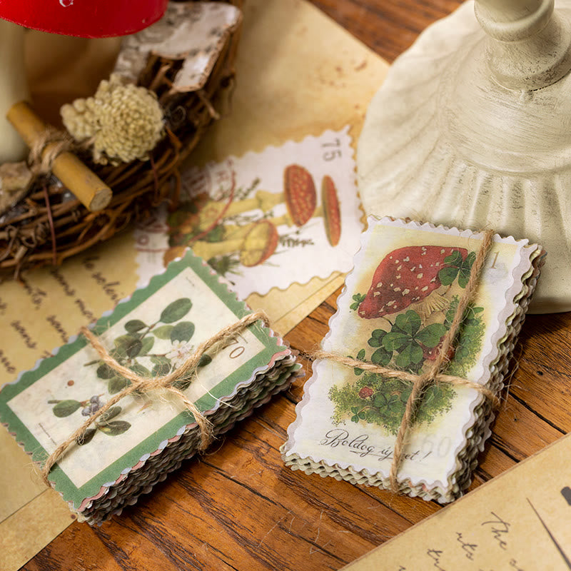 60pcs Vintage Stamp Series Sticker For DIY Journal Decor