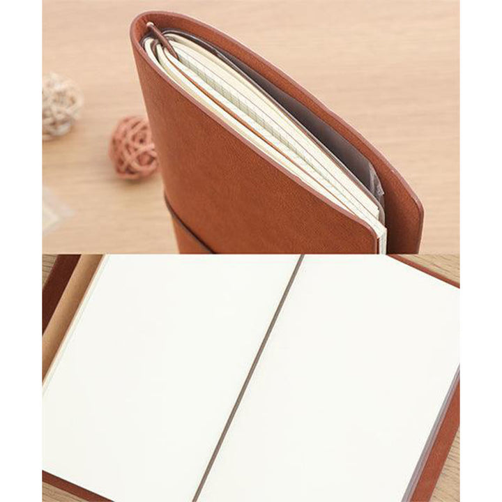 A6 Classic Leather Cover Notebook For Daily Record Bullet Journal