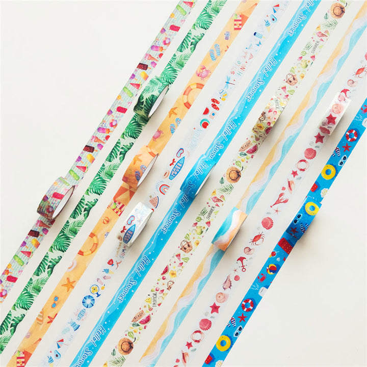 10 Rolls Summer Beach Series Washi Tape Set Scrapbook Tape