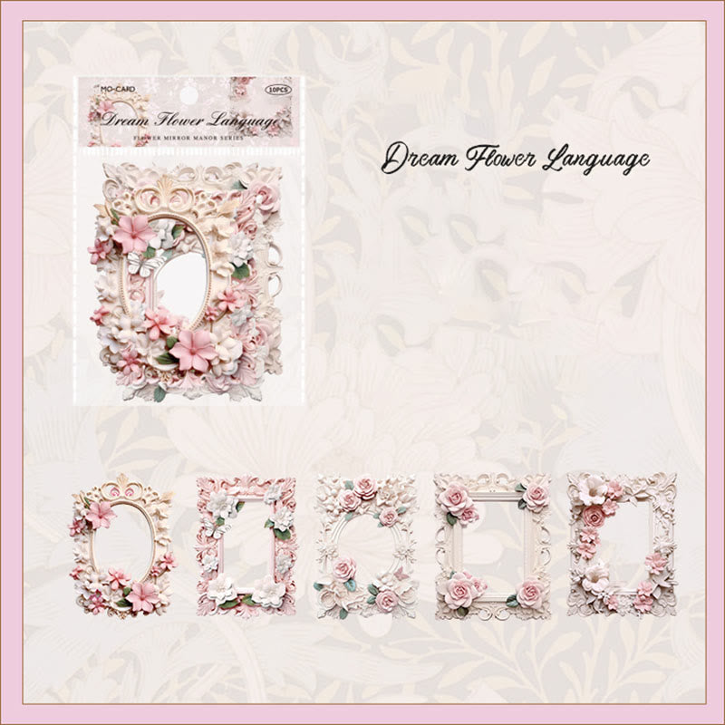 Flower Mirror Manor Series Sticker For Journal Decor