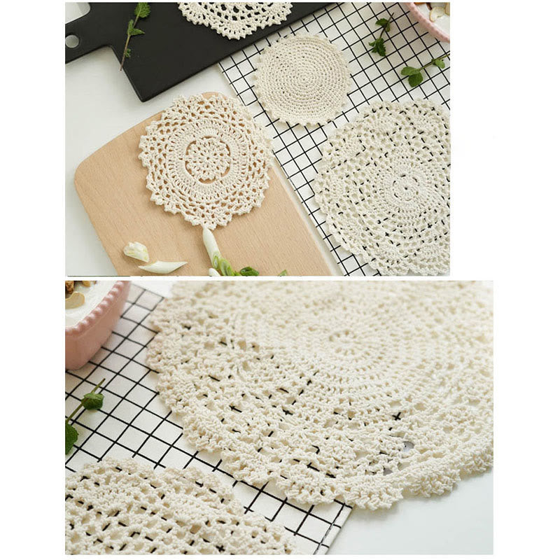 Hollow Out European Lace Coasters Embroidery Small Woven Insulated Tablecloth