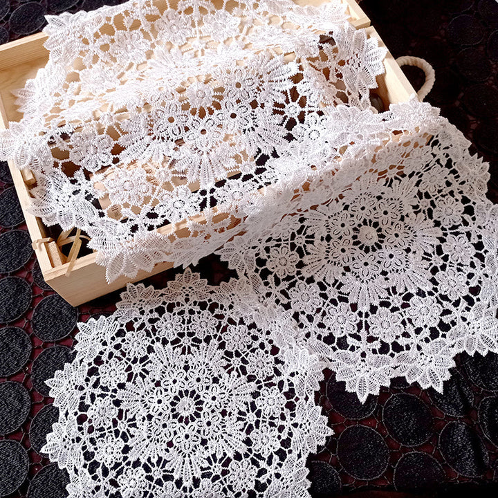 Hollow Out European Lace Coasters Vintage Embroidery Round Tablecloth