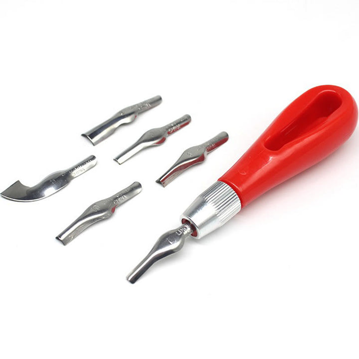 Creative Round Handle 6 Blade Set Practical Carving Tool