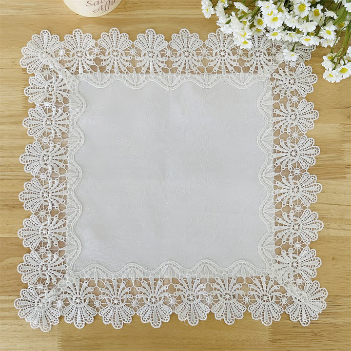 European Style Square Lace Coasters Vintage Embroidery Placemat