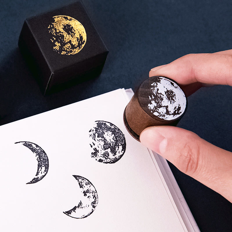 7 Styles Vintage Moon Wooden Stamps For Card Making