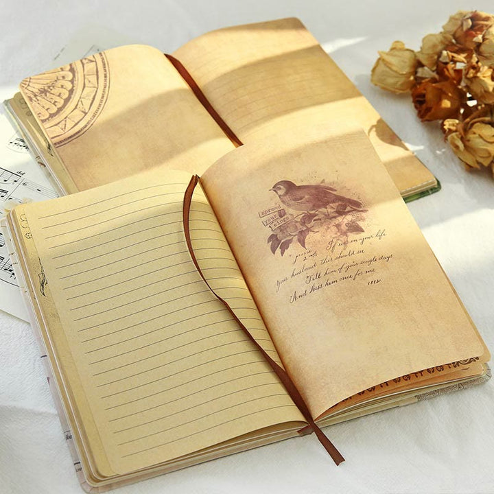 Vintage Hardbound Coloring Inner Pages Journal Notebook Diary