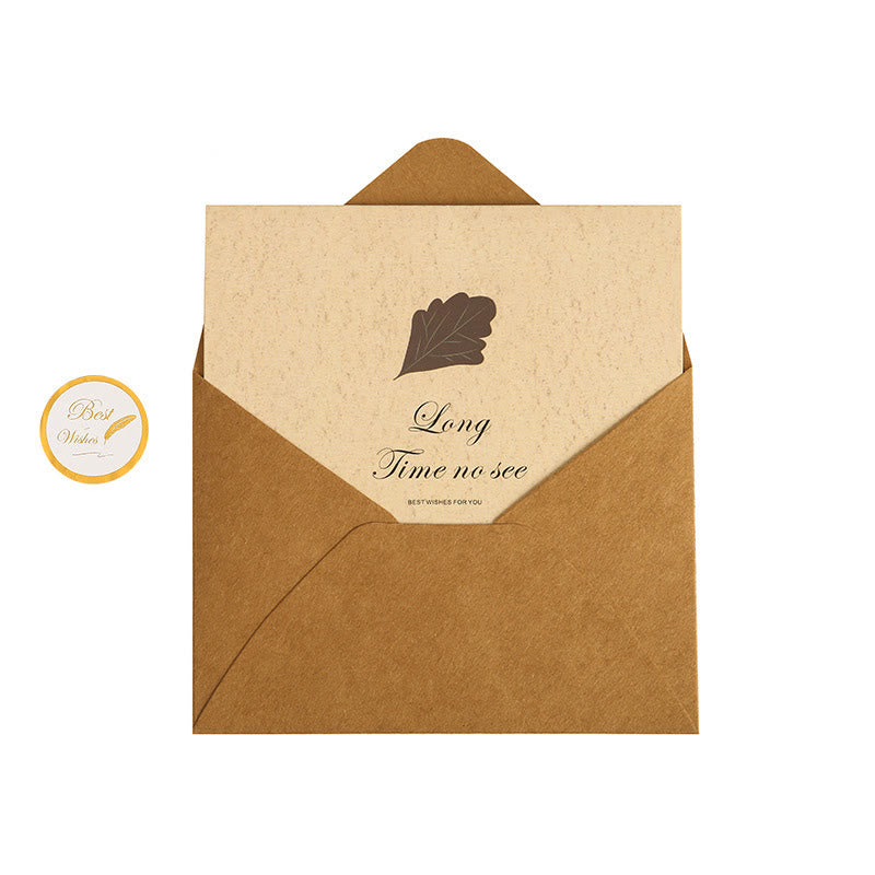 Leaves Greeting Card With Envelopes For Mail Letter