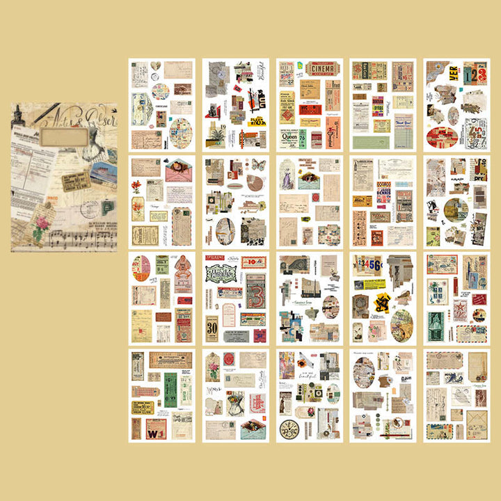 Vintage Manor Series Sticker Book For DIY Journal Decor