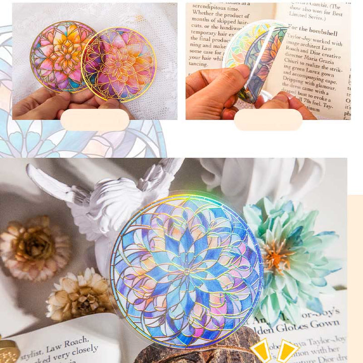 Glass Mandala Series Sticker For DIY Journal Decor