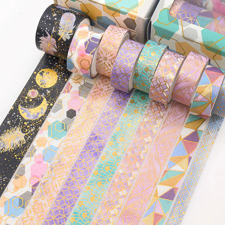 9 Rolls Set Geometric Aesthetics Washi Tape Decorative Scrapbook Tape