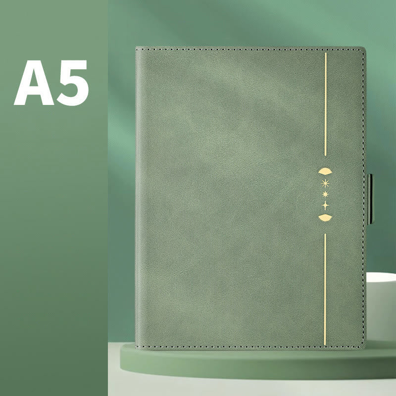 A5 Minimalist Leather Cover Notebook For Business Record