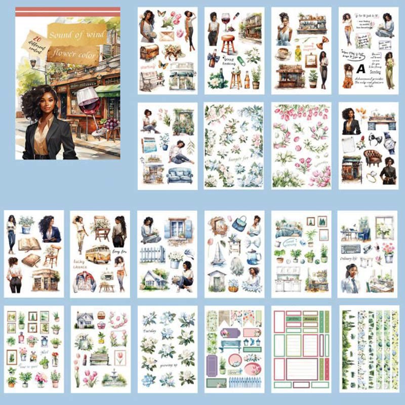 Travel Characters Series Sticker Book For DIY Journal Decor