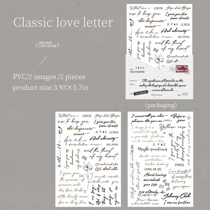 One Page Love Letter Series Paper Set Decorative Journaling Paper