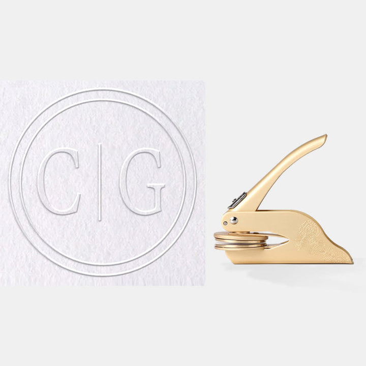 Custom Initials Embosser Round Wedding Embosser Stamp