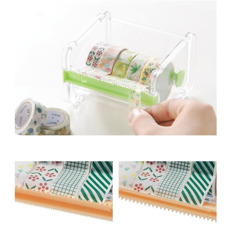 Washi Tapes Cutter Practical Desktop Transparent Plastic Tape Dispenser