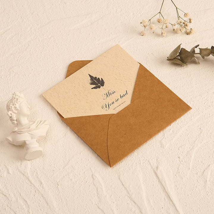 Leaves Greeting Card With Envelopes For Mail Letter