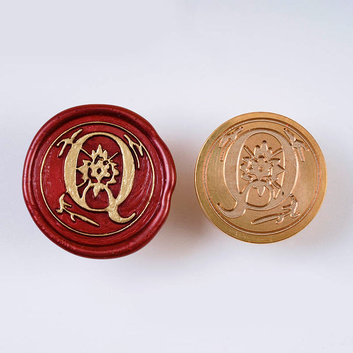 Floral Capital Letter Series Seal Wax Stamp Decorative Gift