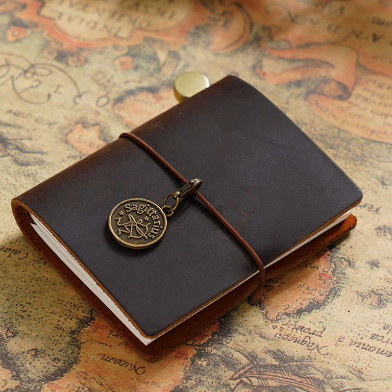 Mini Classic Leather Cover Notebook For Travel Daily Record