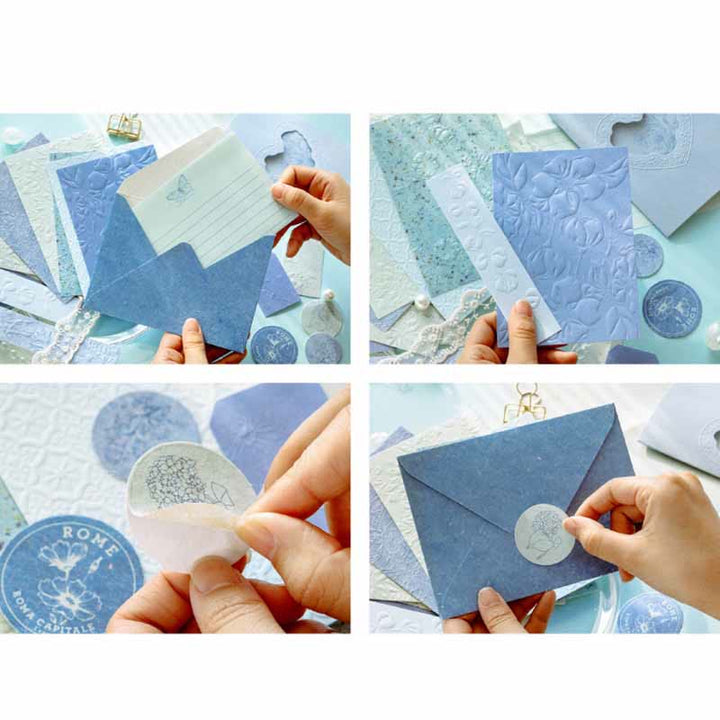 Minimalist Color Paper Set Decorative Scrapbook Journaling Relief Paper