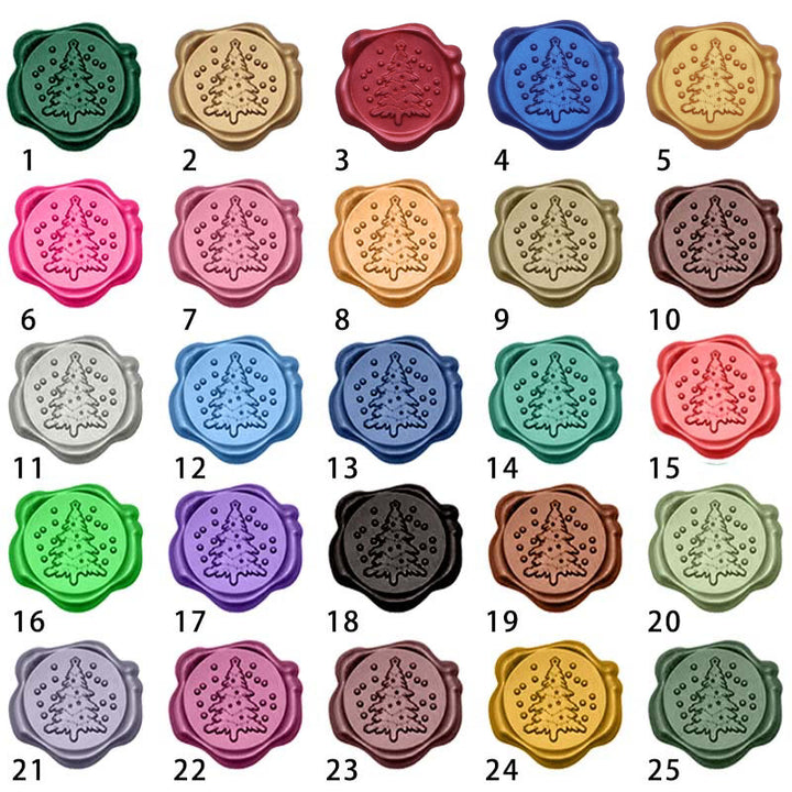 10pcs Christmas Tree Wax Seal Stamp Sticker For Envelope