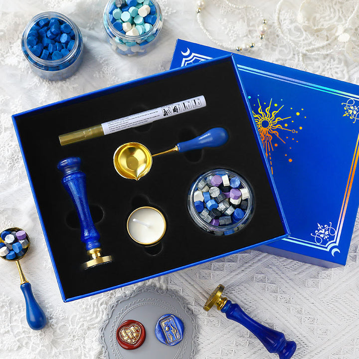 Starry Sky Blue Series Wax Seal Stamps Gift Set