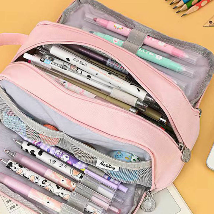 Bright Color Stationery Bag Multifunctional Pencil Case For Kids