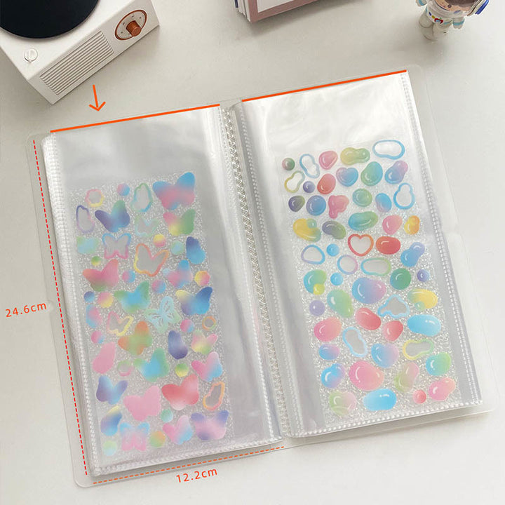 Transparent Sticker Collecting Album 100 Sheet Reusable Sticker Storage Book Stickers Organizer