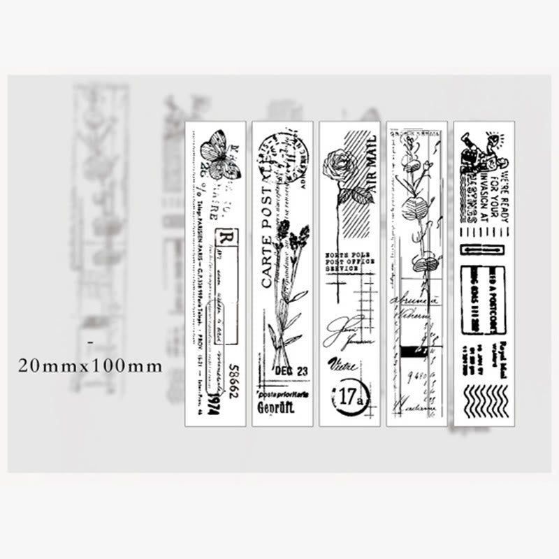 Vintage Postmark Wood Rubber Stamps Set Bill Saying Plants Stamp Postcard