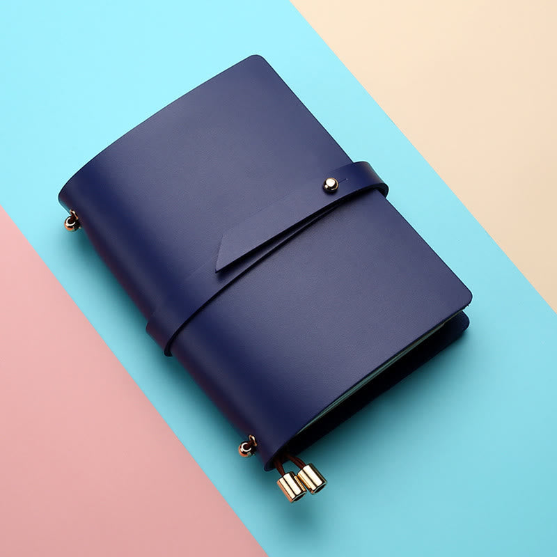 Minimalist Plain Color Leather Cover Notebook For Travel Daily Record