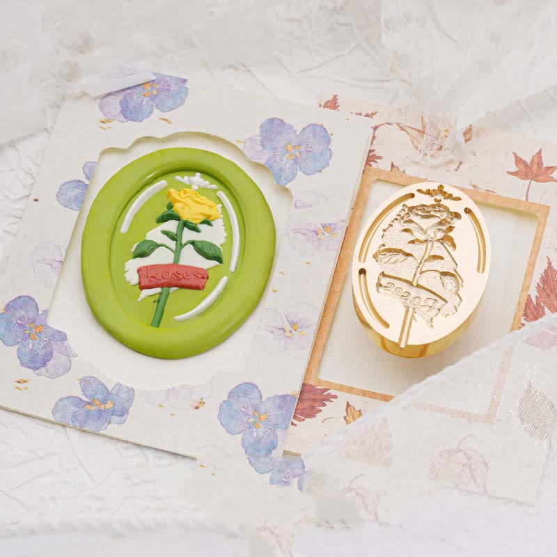 3D Embossed Spring Rose Series Seal Wax Stamp Head