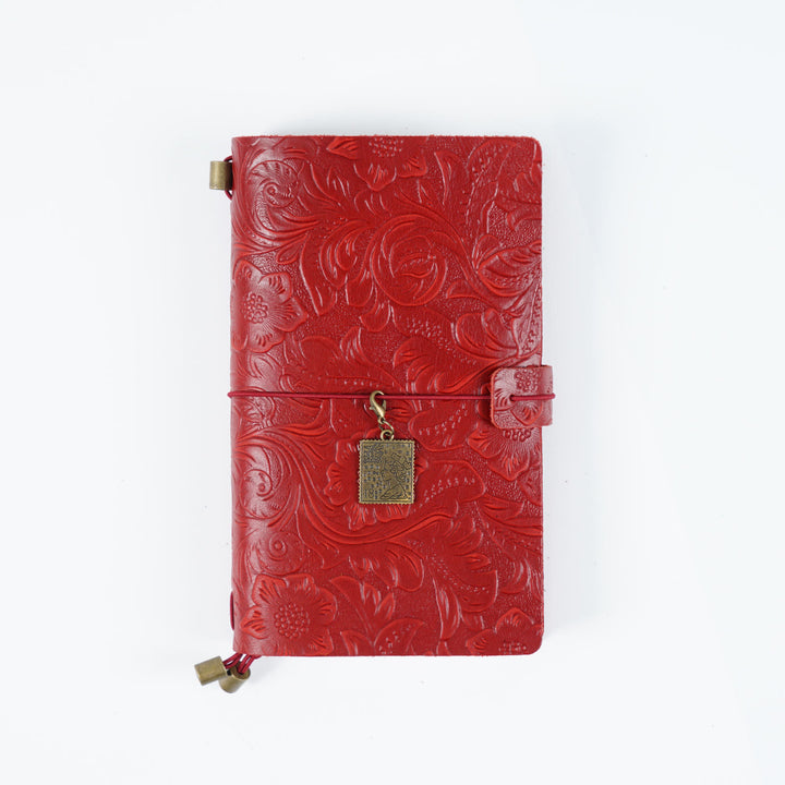 Vintage Engraved Leather Cover Notebook For Travel Daily Record