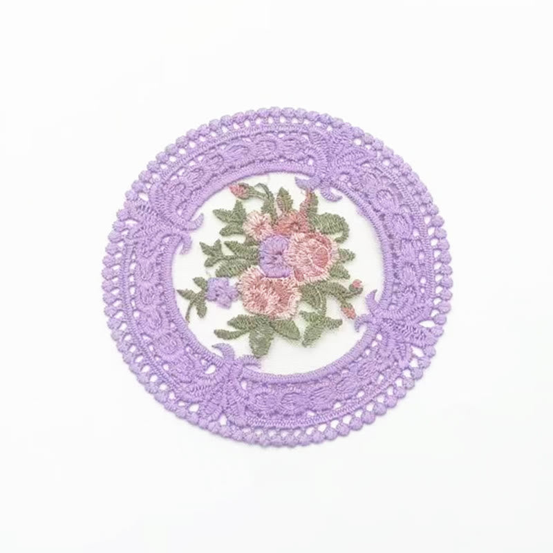 Hollow Out European Lace Coasters Vintage Embroidery Insulated Tablecloth