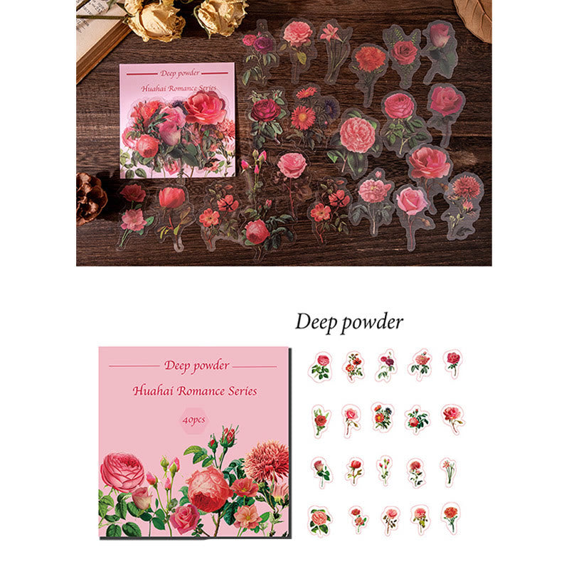 Romatic Sea of Flowers Series PET Stickers DIY Journal Sticker Pack